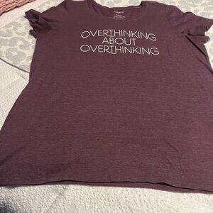 torrid Plum Graphic Tee with 'Overthinking About Overthinking' Print